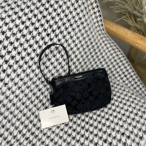 COACH Y2K Wristlet Signature Canvas | Black | Leather Trim